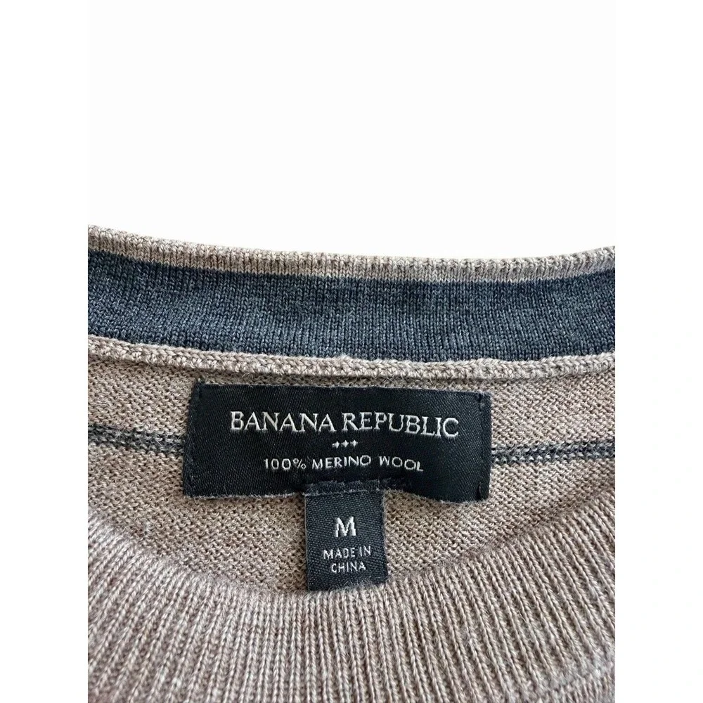 Banana Republic Men’s Sweater Merino Wool Old Size M Money Grandpacore Academia